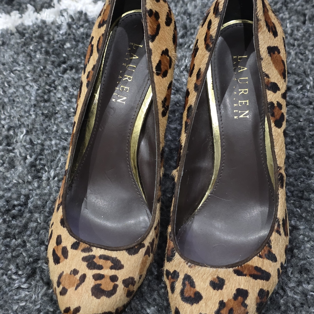 Lauren Ralph Lauren Leopard Print High Heels Size 8.5B